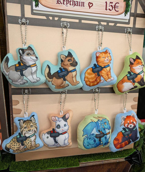 Emotional support squishy pillow keychains