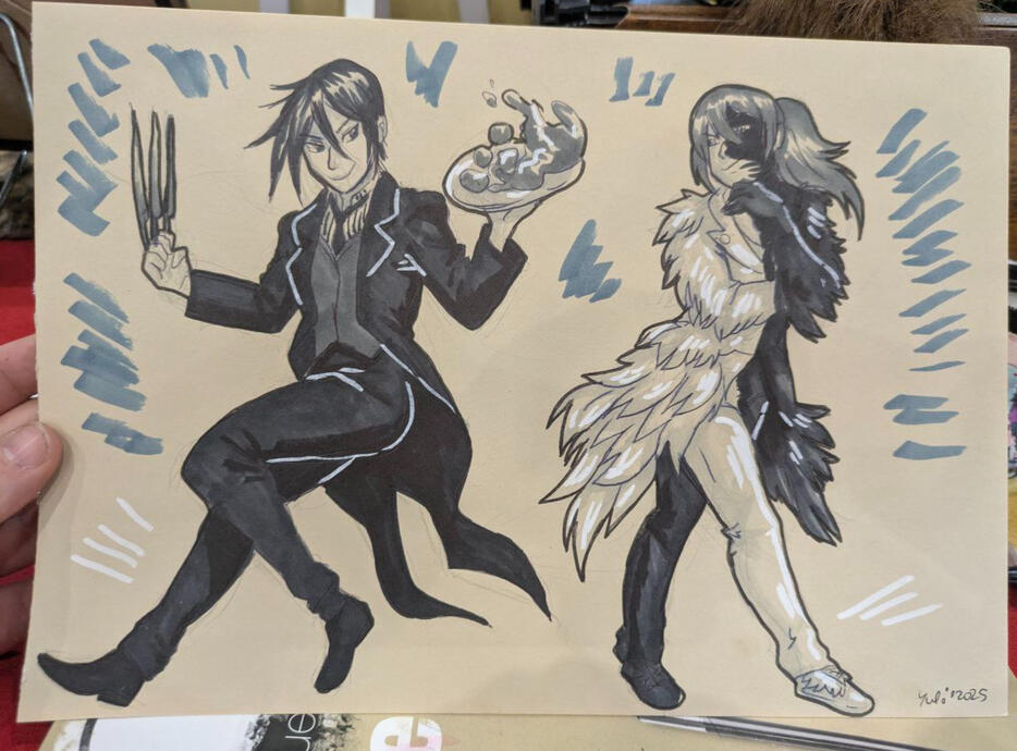 Black & white fullbody human character sketches