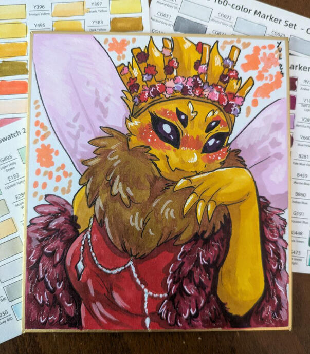 Mini Shikishi furry character portraits